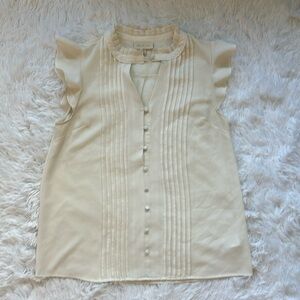 Women’s ModCloth Cream Cap Sleeve Blouse